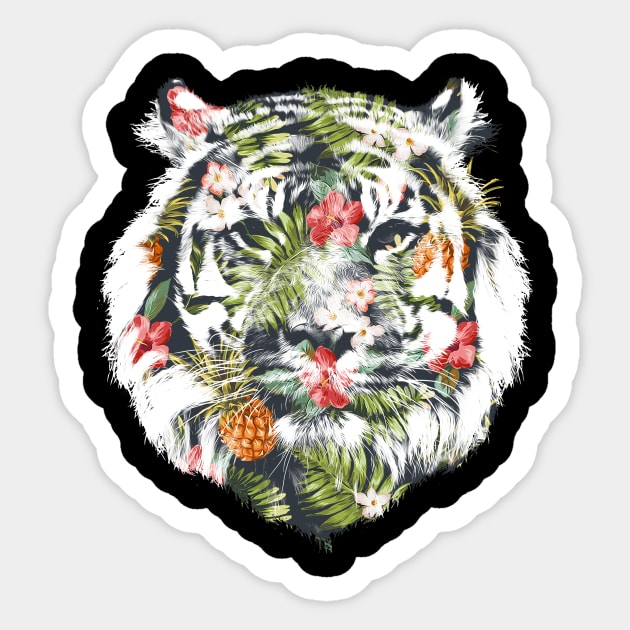 tropical tiger Sticker by astronaut